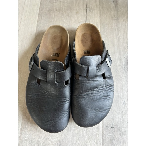 Birkenstock Shoes - Birkenstock Boston Clog Shoes Womens 38 W7 M5 Black Leather